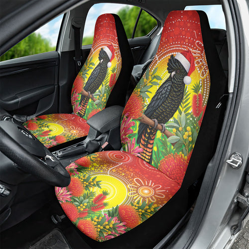 Australia Christmas Black Cockatoo Car Seat Cover Aboriginal Art