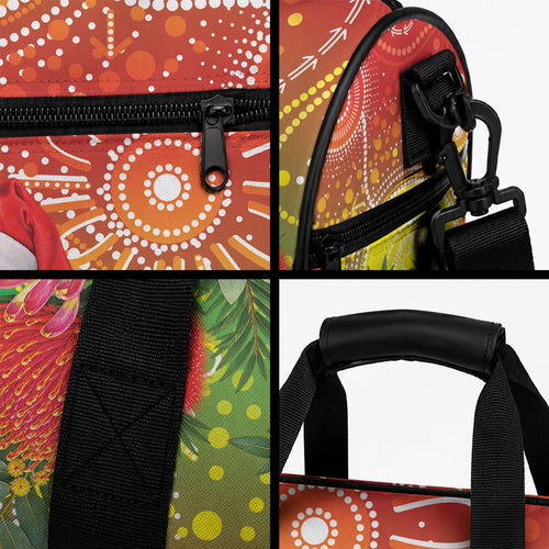 Australia Christmas Black Cockatoo Duffle Bag Aboriginal Art