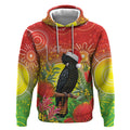 Australia Christmas Black Cockatoo Hoodie Aboriginal Art