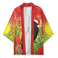 Australia Christmas Black Cockatoo Kimono Aboriginal Art
