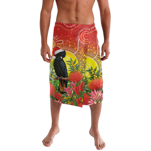 Australia Christmas Black Cockatoo Lavalava Aboriginal Art