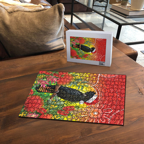 Australia Christmas Black Cockatoo Puzzle Aboriginal Art