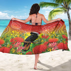 Australia Christmas Black Cockatoo Sarong Aboriginal Art