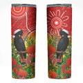 Australia Christmas Black Cockatoo Skinny Tumbler Aboriginal Art