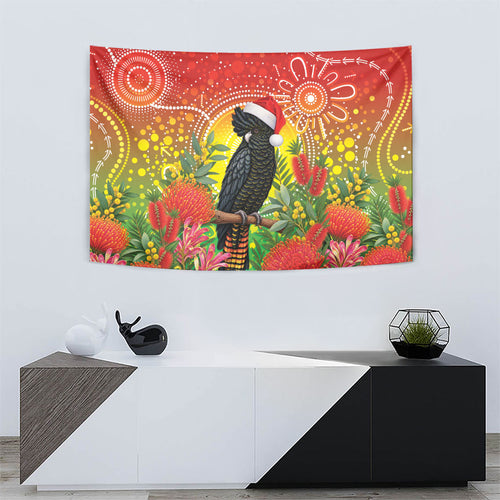 Australia Christmas Black Cockatoo Tapestry Aboriginal Art