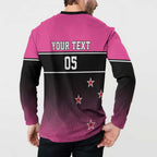 Custom New Zealand Women Cricket Button Sweatshirt Pink Simple Style