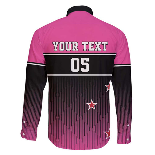 Custom New Zealand Women Cricket Family Matching Long Sleeve Bodycon Dress and Hawaiian Shirt Pink Simple Style