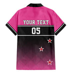 Custom New Zealand Women Cricket Family Matching Mermaid Dress and Hawaiian Shirt Pink Simple Style