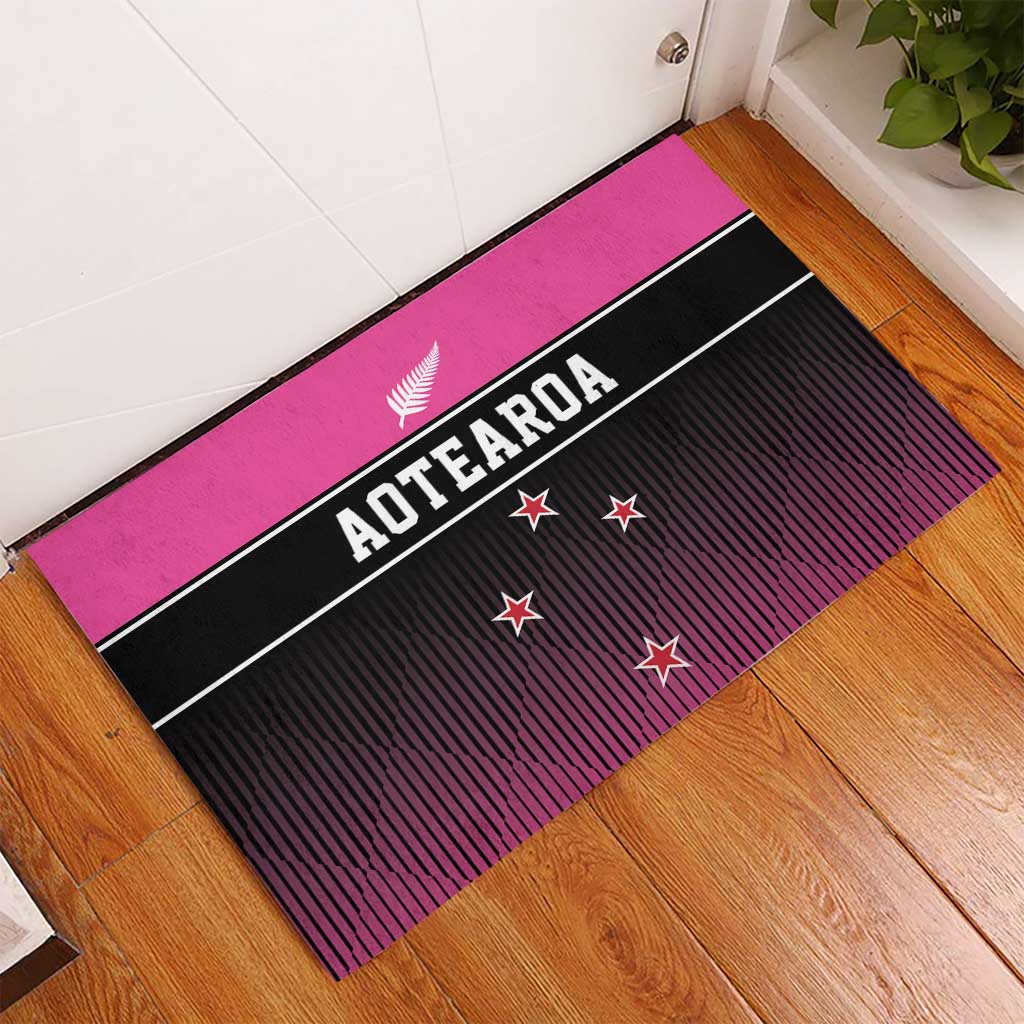 New Zealand Women Cricket Rubber Doormat Pink Simple Style