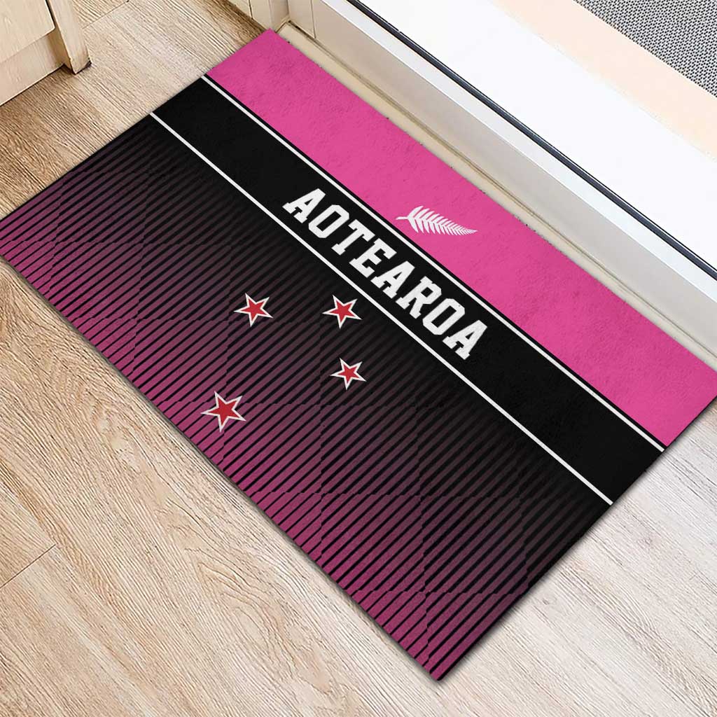 New Zealand Women Cricket Rubber Doormat Pink Simple Style