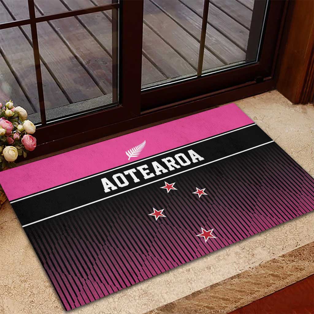 New Zealand Women Cricket Rubber Doormat Pink Simple Style