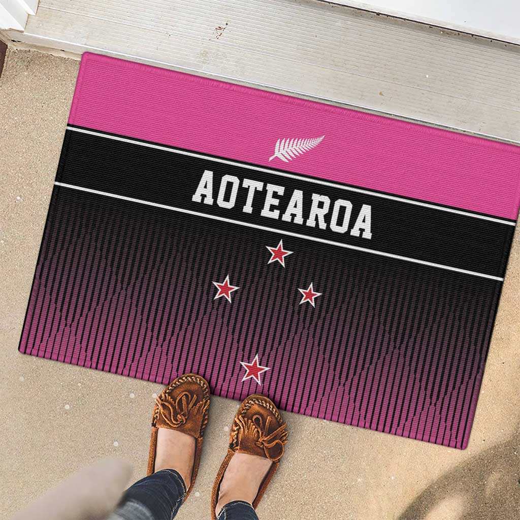 New Zealand Women Cricket Rubber Doormat Pink Simple Style