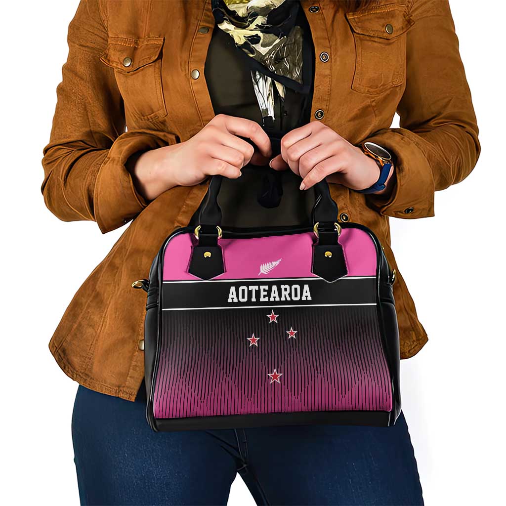 New Zealand Women Cricket Shoulder Handbag Pink Simple Style