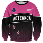 Custom New Zealand Women Cricket Sweatshirt Pink Simple Style