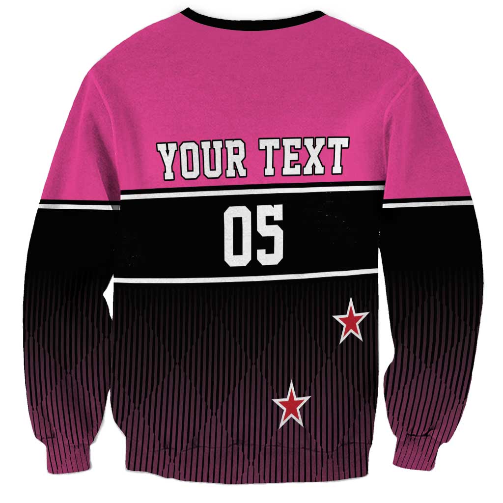 Custom New Zealand Women Cricket Sweatshirt Pink Simple Style
