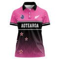 Custom New Zealand Women Cricket Women Polo Shirt Pink Simple Style