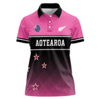 Custom New Zealand Women Cricket Women Polo Shirt Pink Simple Style