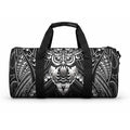 New Zealand Morepork Duffle Bag Maori Pattern Black