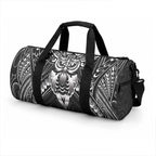 New Zealand Morepork Duffle Bag Maori Pattern Black