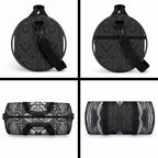 New Zealand Morepork Duffle Bag Maori Pattern Black