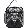 New Zealand Morepork Lunch Bag Maori Pattern Black