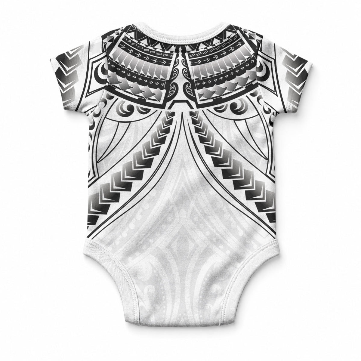 New Zealand Morepork Baby Onesie Maori Pattern White