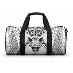 New Zealand Morepork Duffle Bag Maori Pattern White