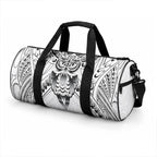 New Zealand Morepork Duffle Bag Maori Pattern White
