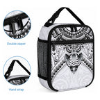 New Zealand Morepork Lunch Bag Maori Pattern White
