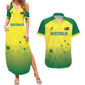 Custom Australia Cricket Couples Matching Summer Maxi Dress and Hawaiian Shirt Go Champions Aussies LT05