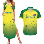 Custom Australia Cricket Couples Matching Summer Maxi Dress and Hawaiian Shirt Go Champions Aussies LT05