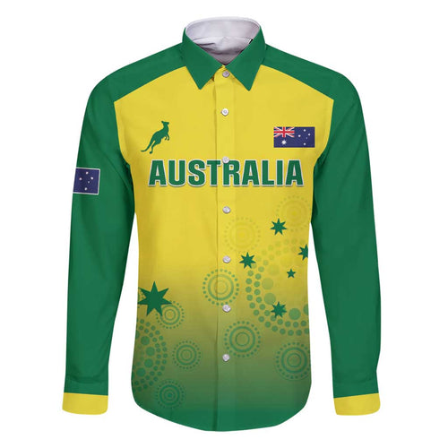 Custom Australia Cricket Family Matching Short Sleeve Bodycon Dress and Hawaiian Shirt Go Champions Aussies LT05