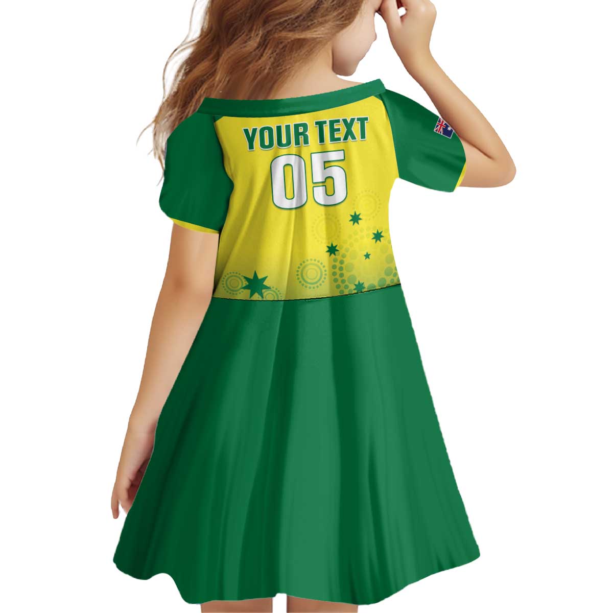 Custom Australia Cricket Kid Short Sleeve Dress Go Champions Aussies LT05