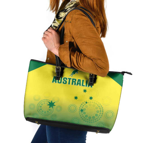 Australia Cricket Leather Tote Bag Go Champions Aussies
