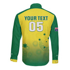 Custom Australia Cricket Long Sleeve Button Shirt Go Champions Aussies LT05