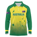 Custom Australia Cricket Long Sleeve Polo Shirt Go Champions Aussies LT05
