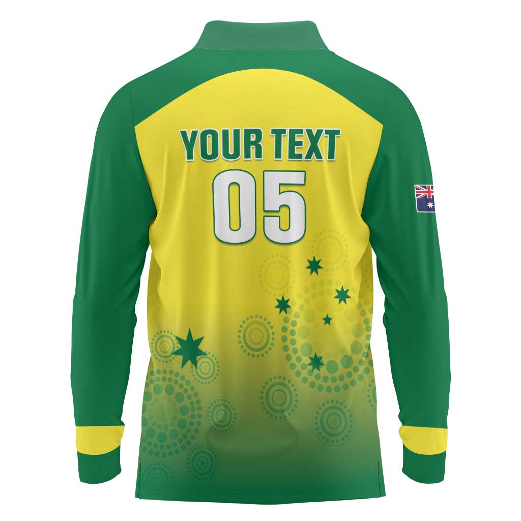 Custom Australia Cricket Long Sleeve Polo Shirt Go Champions Aussies LT05