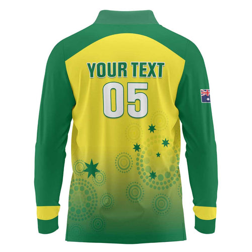 Custom Australia Cricket Long Sleeve Polo Shirt Go Champions Aussies LT05