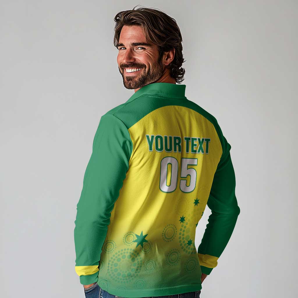 Custom Australia Cricket Long Sleeve Polo Shirt Go Champions Aussies LT05