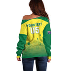 Custom Australia Cricket Off Shoulder Sweater Go Champions Aussies LT05
