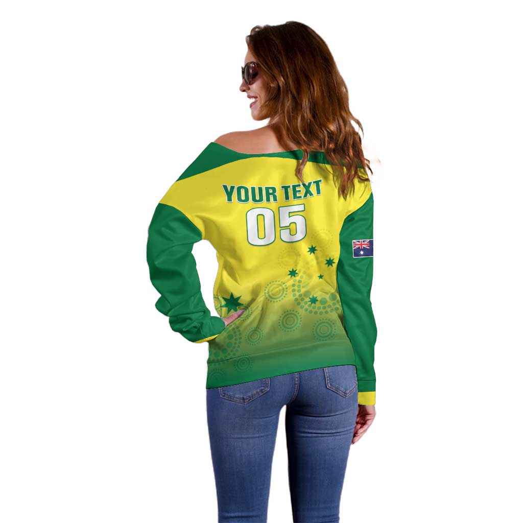 Custom Australia Cricket Off Shoulder Sweater Go Champions Aussies LT05