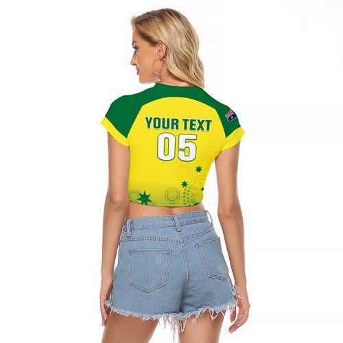 Custom Australia Cricket Raglan Cropped T Shirt Go Champions Aussies LT05