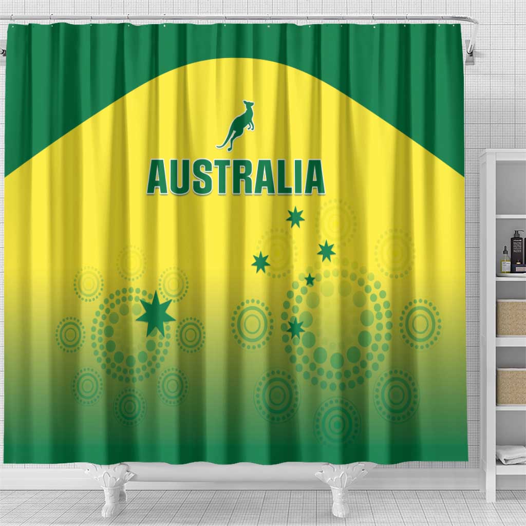 Australia Cricket Shower Curtain Go Champions Aussies