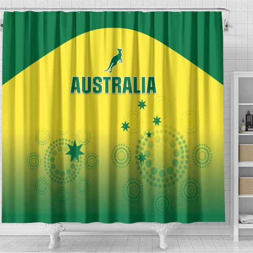 Australia Cricket Shower Curtain Go Champions Aussies