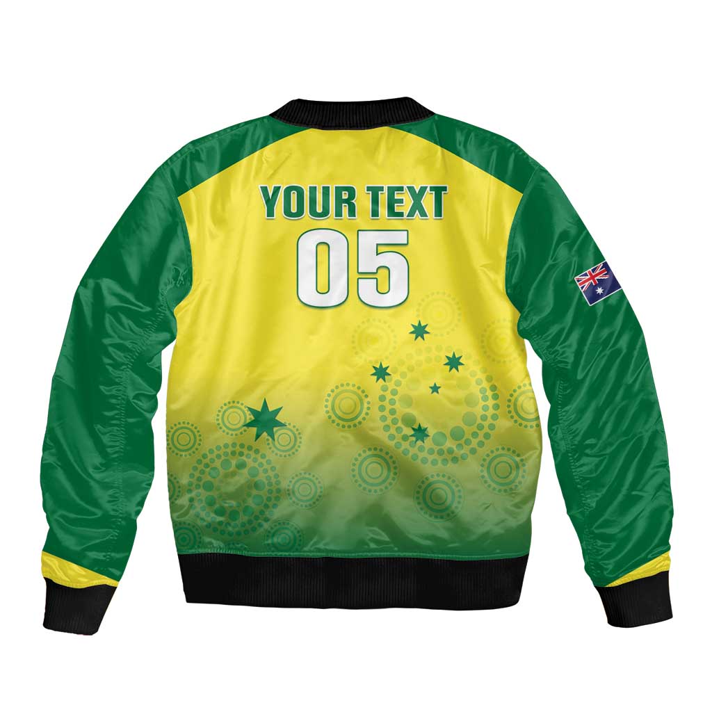 Custom Australia Cricket Sleeve Zip Bomber Jacket Go Champions Aussies LT05
