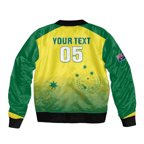 Custom Australia Cricket Sleeve Zip Bomber Jacket Go Champions Aussies LT05