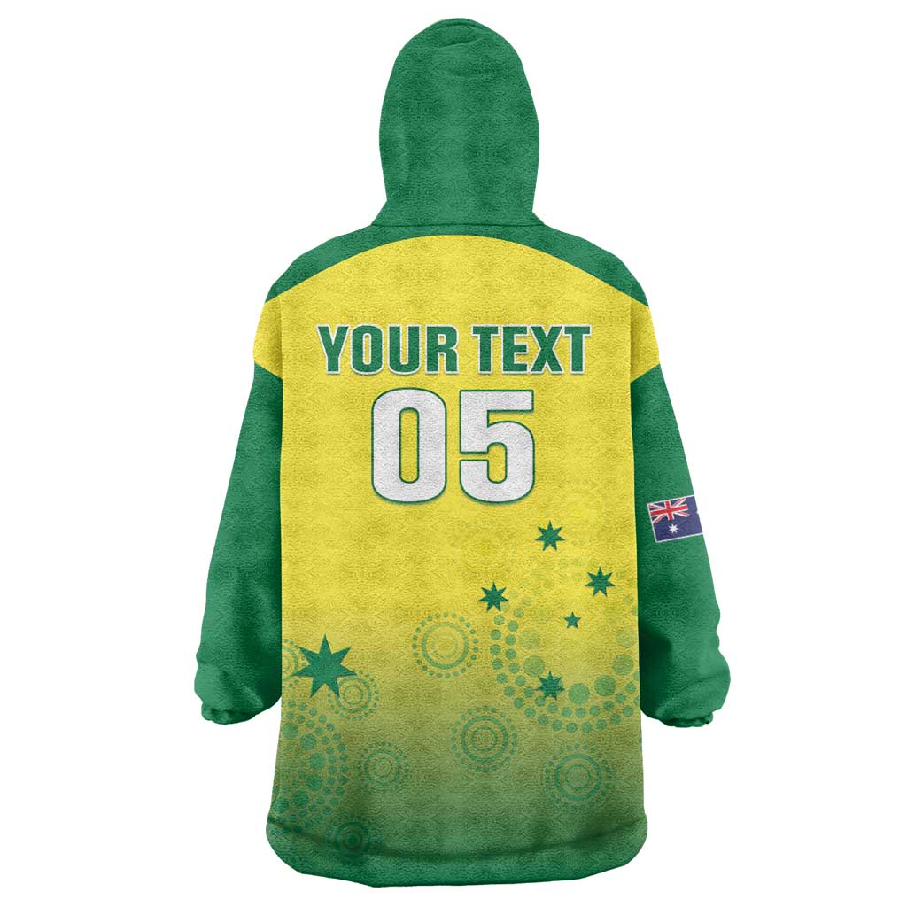 Custom Australia Cricket Wearable Blanket Hoodie Go Champions Aussies LT05