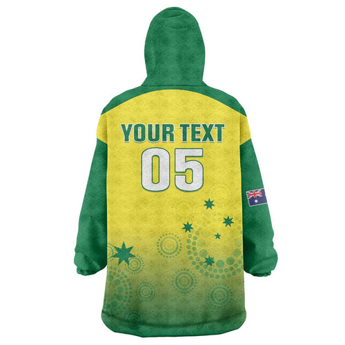 Custom Australia Cricket Wearable Blanket Hoodie Go Champions Aussies LT05