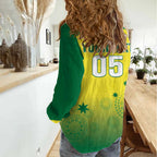Custom Australia Cricket Women Casual Shirt Go Champions Aussies LT05