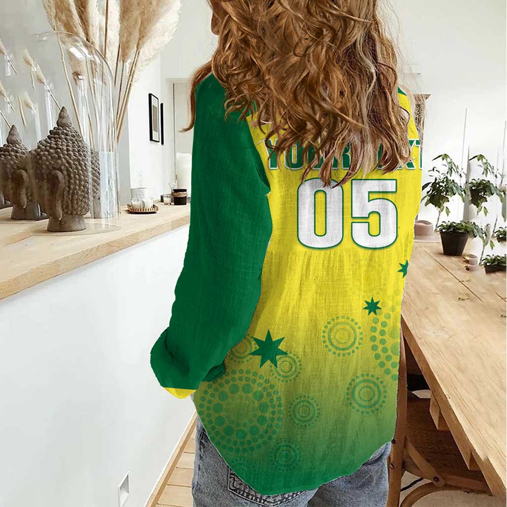 Custom Australia Cricket Women Casual Shirt Go Champions Aussies LT05